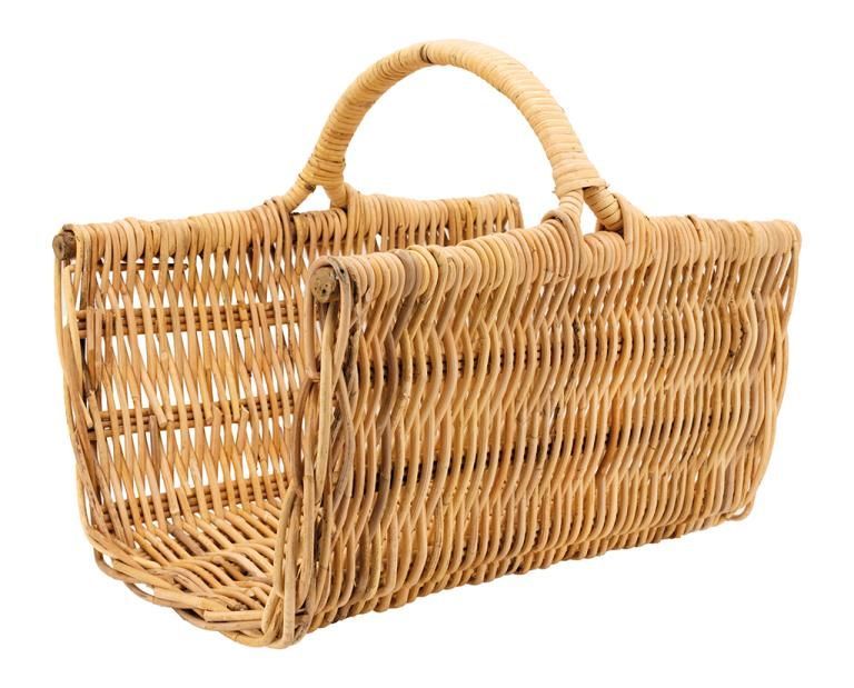 Panier bûches osier buff-