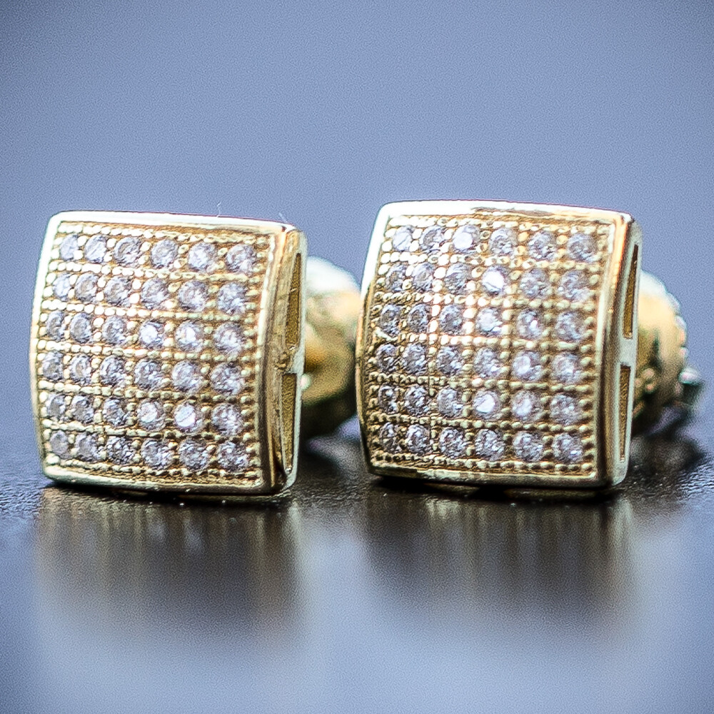 Small 14k Gold Plated Screw Back Earrings