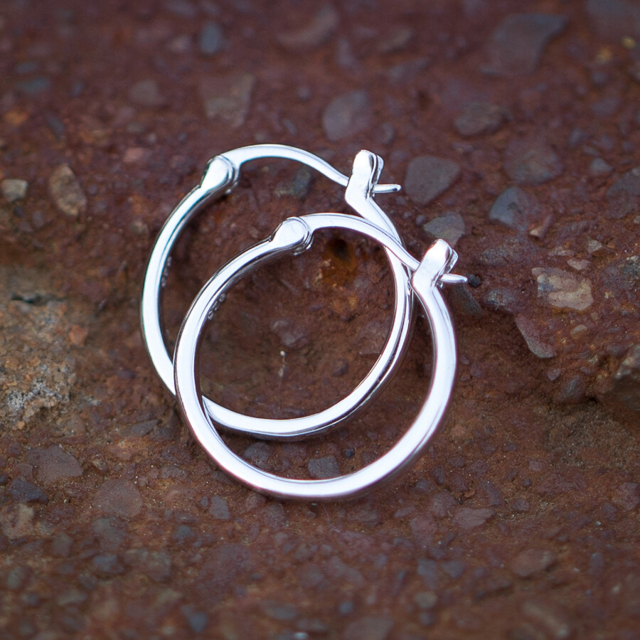 Solid 925 Sterling Silver Men&#39;s Hoop Earrings