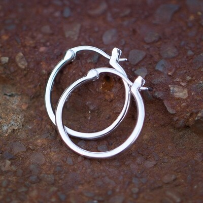 Solid 925 Sterling Silver Men&#39;s Hoop Earrings
