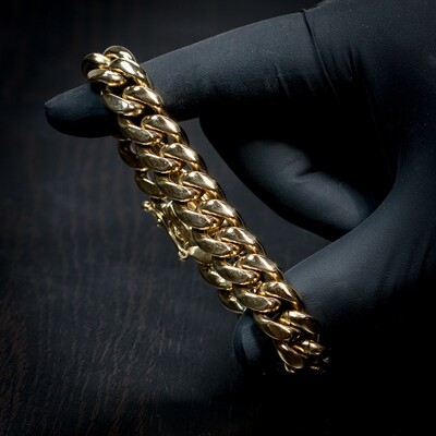 Heavy Gold Stainless Steel Miami Cuban Link Bracelet