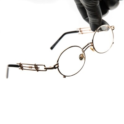 Vintage Gold Frame Clear Lens Mens Glasses