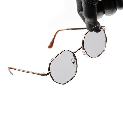 Gold Frame Grey Tint Summer Sunglasses