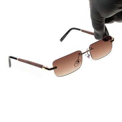 Mens Gold Brown Tint Retro Hip Hop Sunglasses