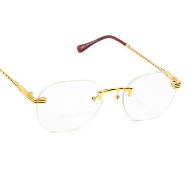 ​Men's Round Gold Twist Frame Clear Lens Glasses