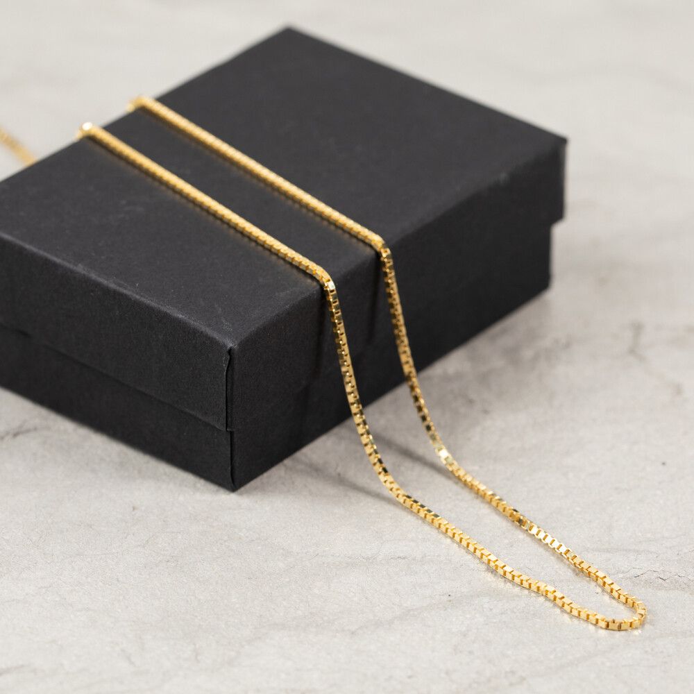 Solid 10k Yellow Gold 1.4mm 18 inch Box Chain