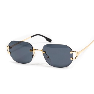 Rimless Black Tint Gold Frame Summer Sunglasses​
