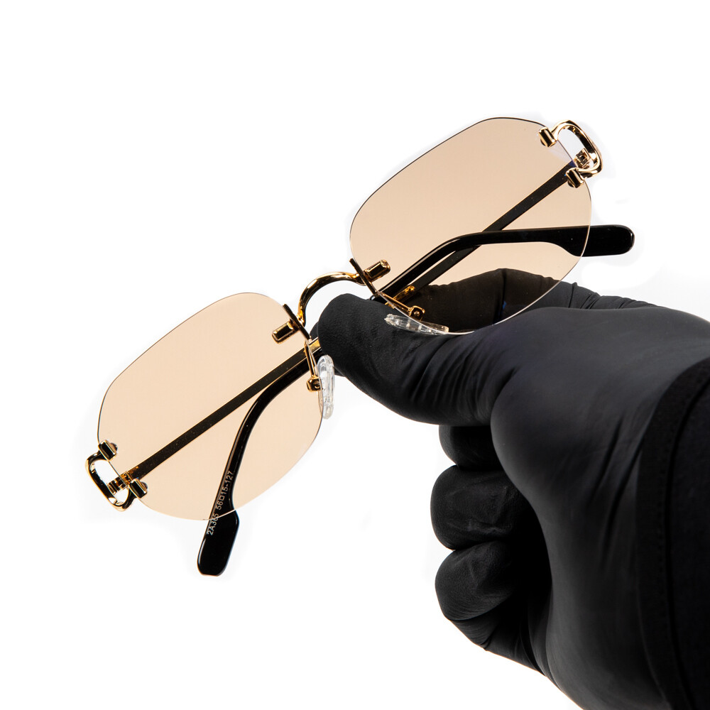 Rimless Rose Gold Gradient Tint Gold Frame Sunglasses​