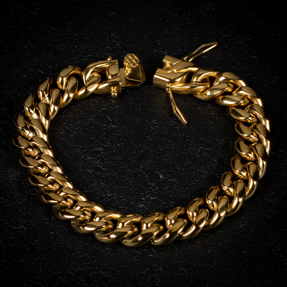 Heavy Gold Stainless Steel Miami Cuban Link Bracelet