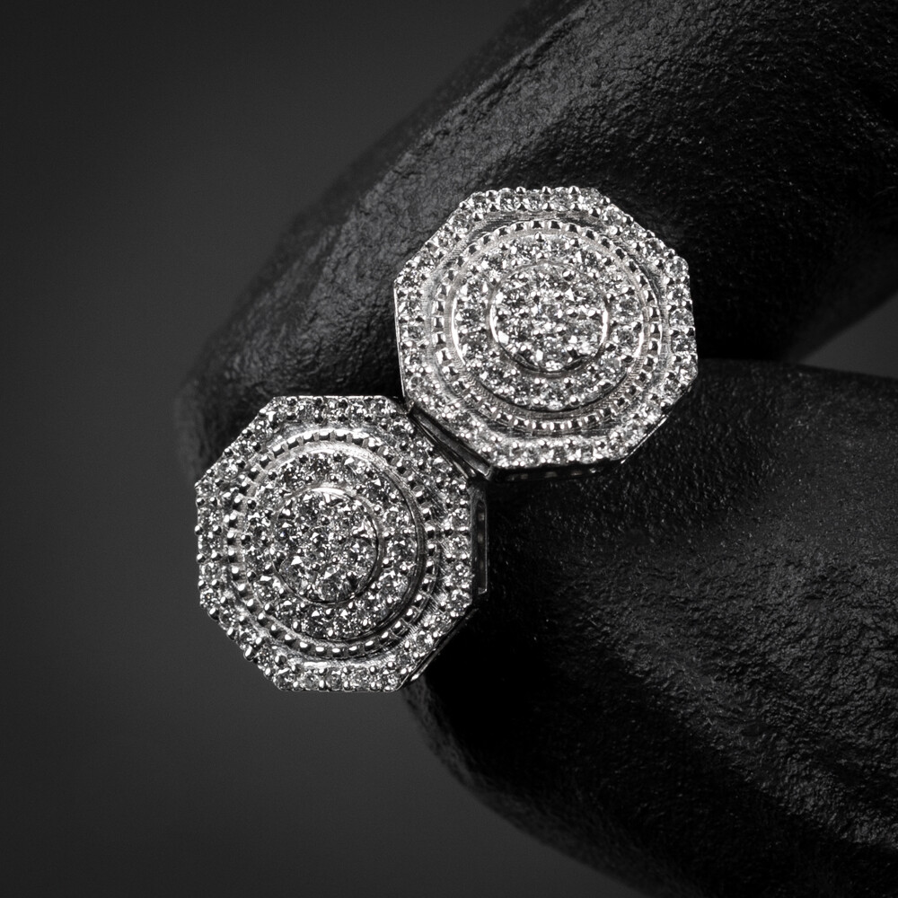 Men s 14K White Gold 0 46Ct VVS Diamond Octagon Stud Earrings men-s-14k-white-gold-0-46ct-vvs-diamond-octagon-stud-earrings