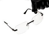 Men&#39;s Hip Hop Silver Wire Frame Rimless Clear Lens Glasses