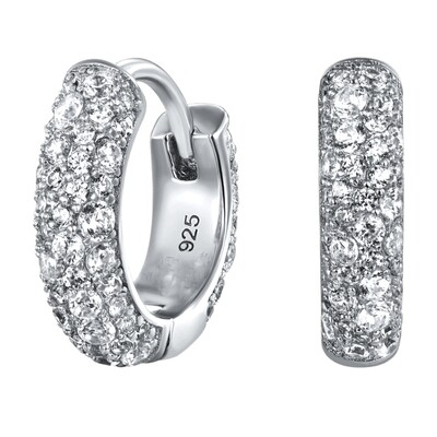 Mens Women&#39;s 925 Sterling Silver Honey Comb Set Hoop Earrings
