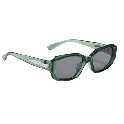 Wrap Around Men Women Green Frame Retro Sport Rectangle Trendy Sunglasses