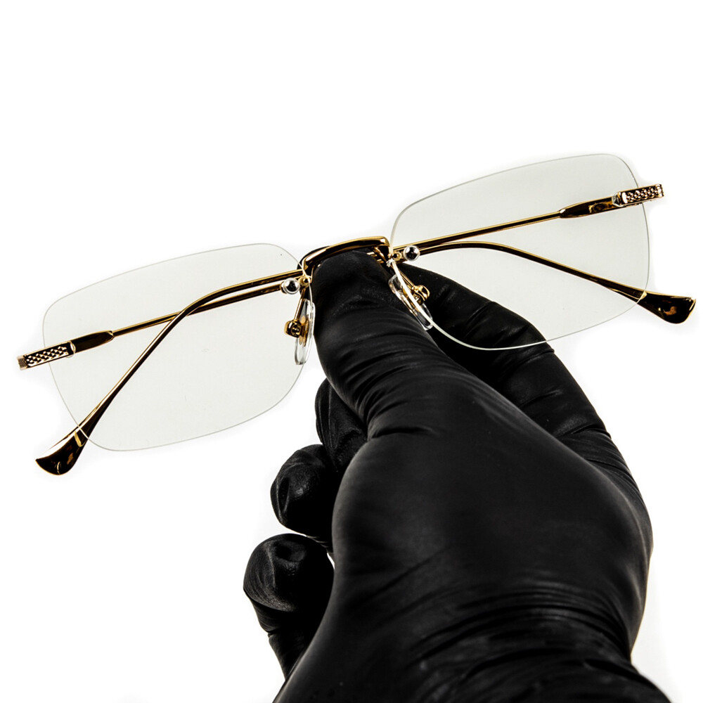 Mens Vintage Gold Frame Rimless Hip Hop Clear Lens Retro Fashion Glasses Mens Vintage Gold Frame Rimless Hip Hop Clear Lens Retro Fashion Glasses