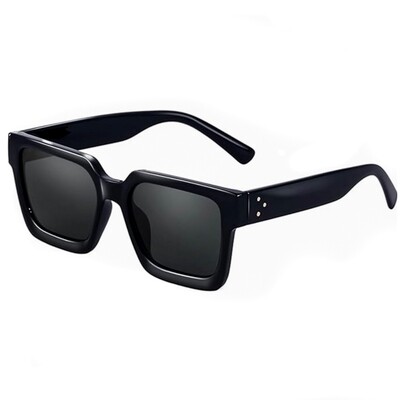 Thick Dark Black Tint Lens Rectangle Shades Chunky Square Men Women Y2K Sunglasses