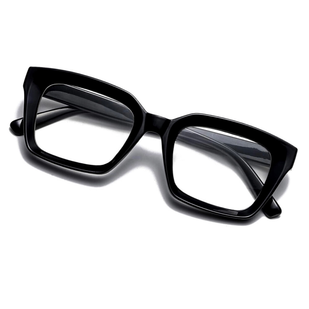 Thick Chunky Square Frame Men Women Retro Rectangle Clear Lens Fashion Classic Black Eyeglasses