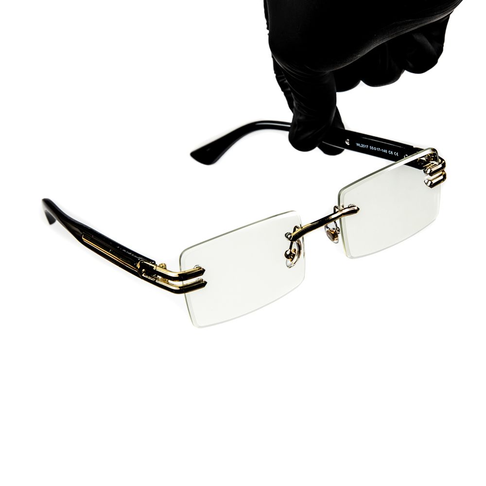 Retro Original Vintage Rectangular Style Designer Rimless Clear Lens Gold Frame Square Eye Glasses Retro Original Vintage Rectangular Style Designer Rimless Clear Lens Gold Frame Square Eye Glasses