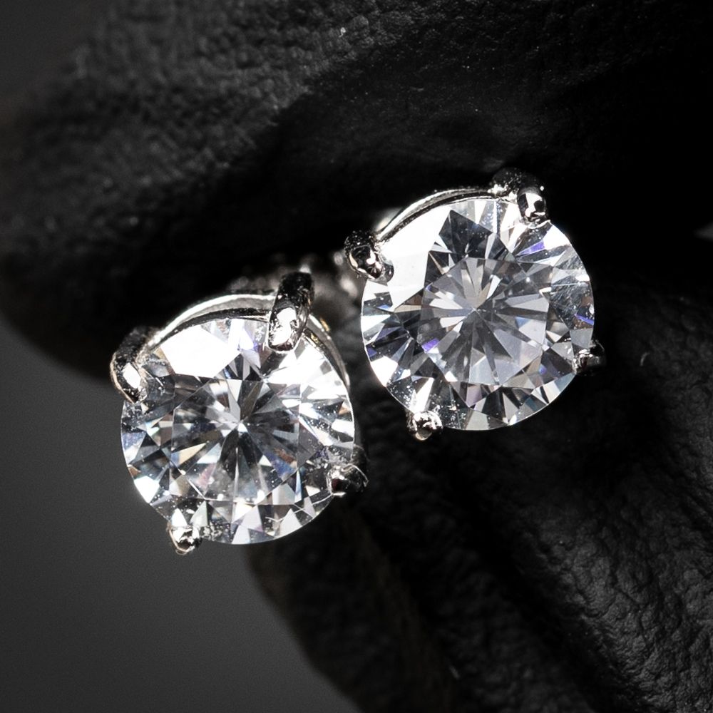 Small Round Solitaire Circle Unisex Screw Back Stud Earrings