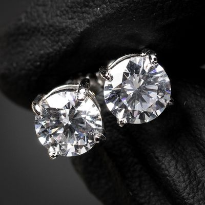 Small Round Solitaire Circle Unisex Screw Back Stud Earrings