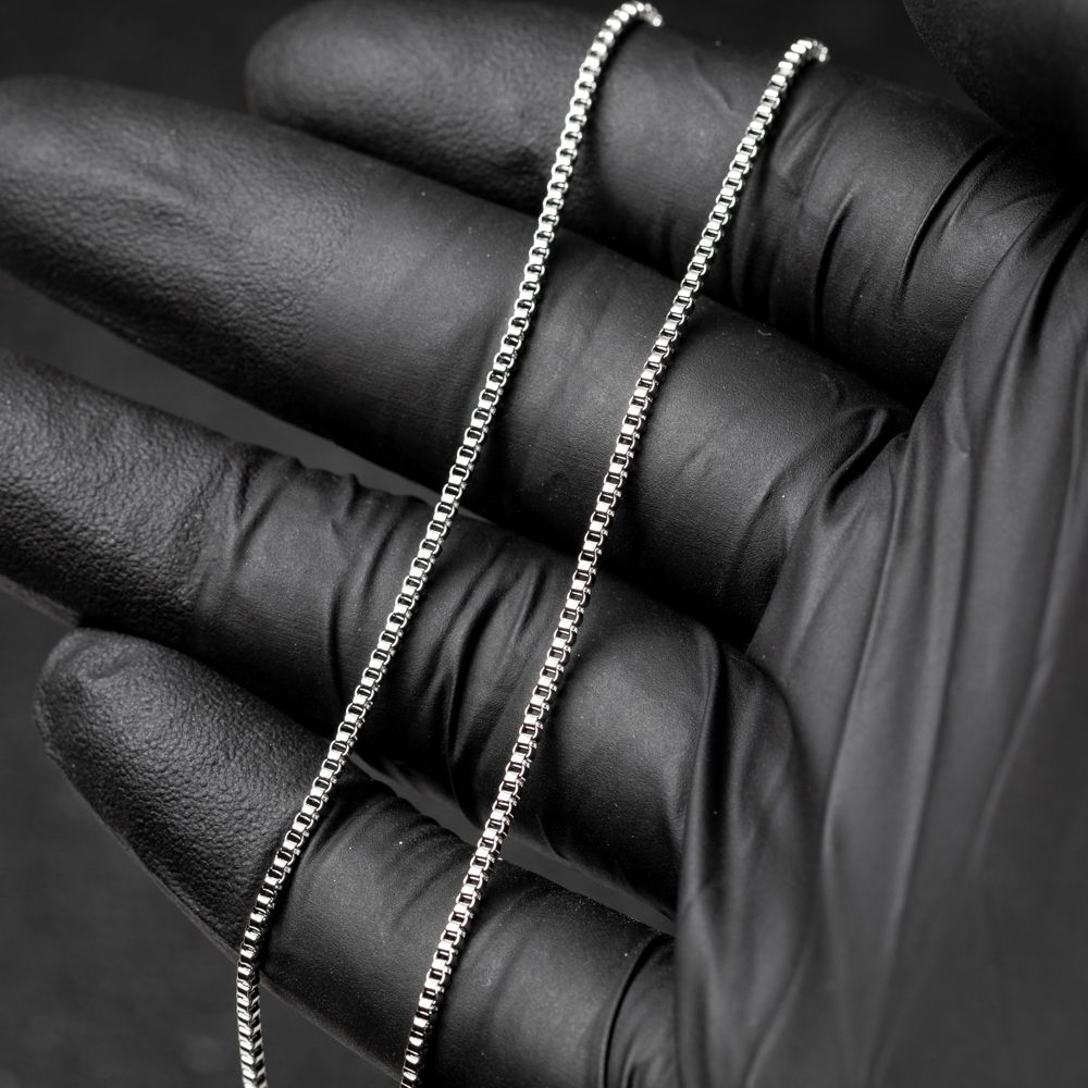 Micro 1.5mm 16,18,20 Inch Women&#39;s White Gold Plated Box Chain Necklace