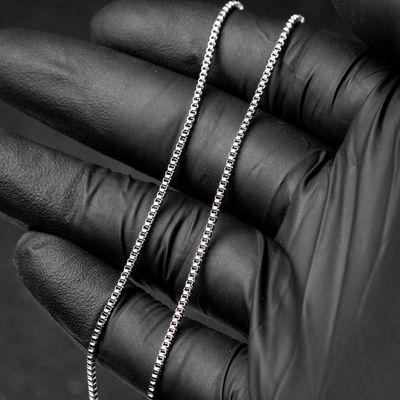 Micro 1.5mm 16,18,20 Inch Women&#39;s White Gold Plated Box Chain Necklace