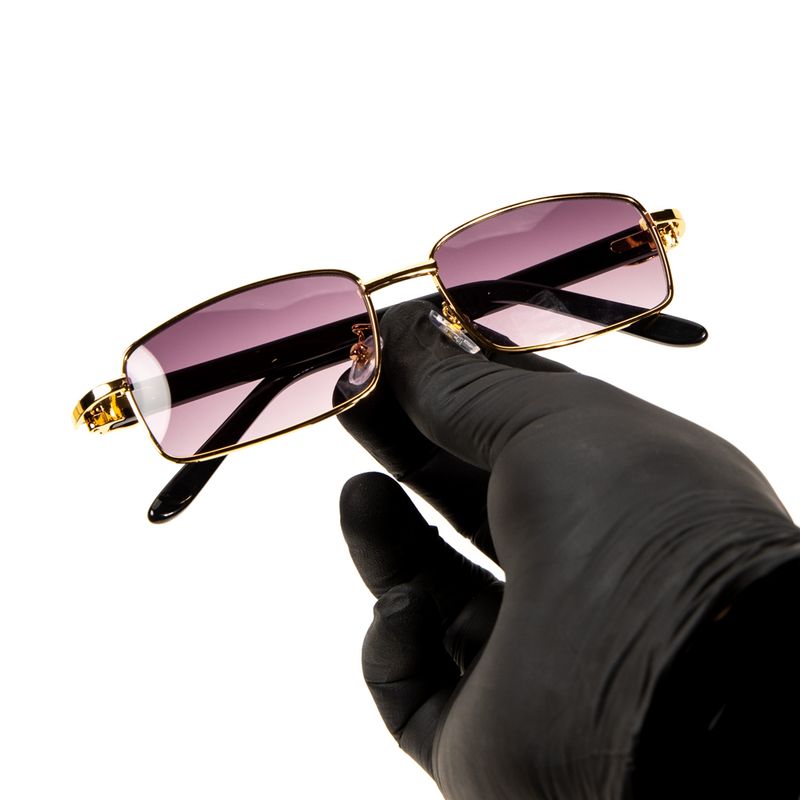 Luxury Purple Full Rim Gold Frame Summer Vintage Shades Sunglasses