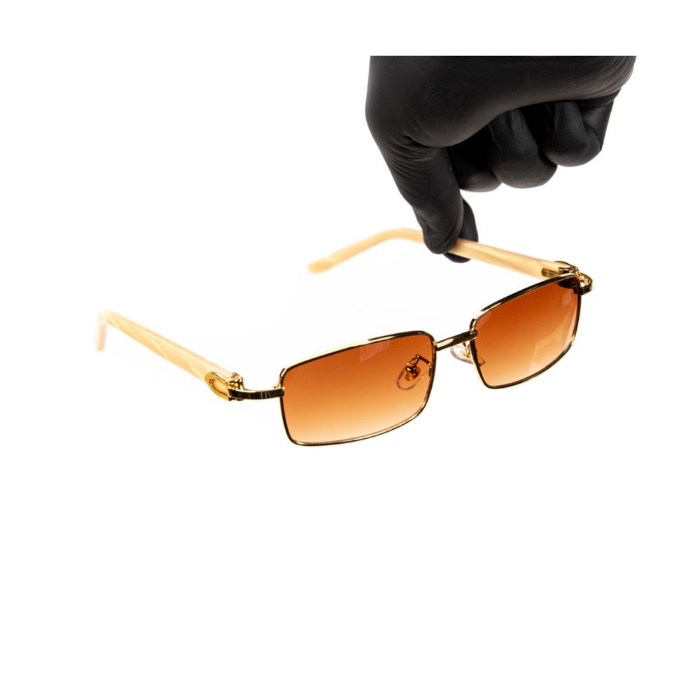 Luxury Orange Full Rim Gold Frame Summer Vintage Shades Sunglasses