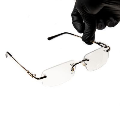 Silver Wire Frame Metal Designer Rimless Narrow Clear Lens​ Silver Frame Rectangular Eye Glasses