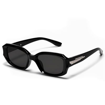 Trendy Wrap Around Men Women Black Frame Retro Sport Rectangle Sunglasses