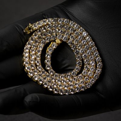 14k Gold Plated Sterling Silver 4MM CZ Tennis Chain