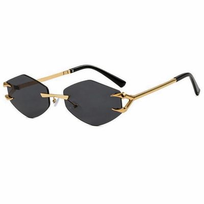 Men&#39;s Women&#39;s Gold Frame Darke Black Tint Hexagon Sunglasses