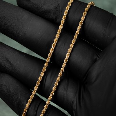 Solid Yellow Gold Plated Heavy 925 Sterling Silver 2MM 16,18,20,22, or 24 Inch Rope Chain Necklace