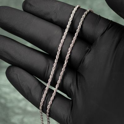 Solid White Gold Plated Heavy 925 Sterling Silver 2MM 16,18,20,22, or 24 Inch Rope Chain Necklace