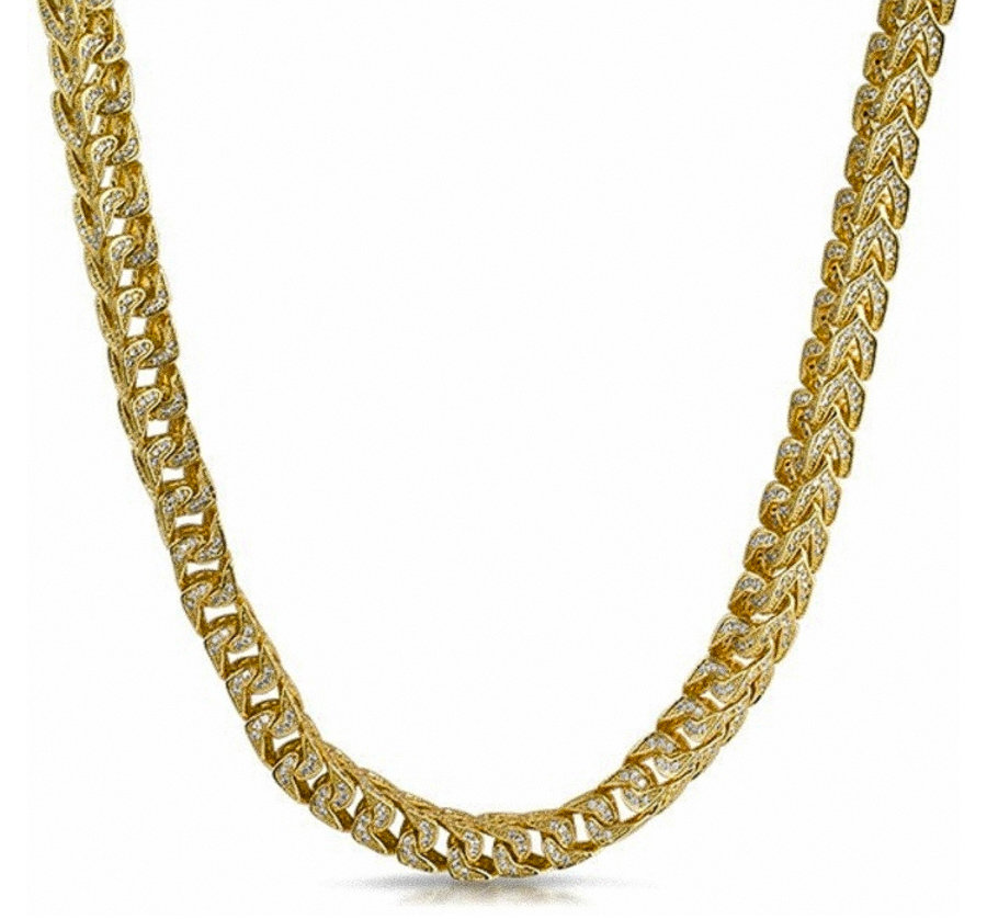 Yellow Gold Iced Franco Chain