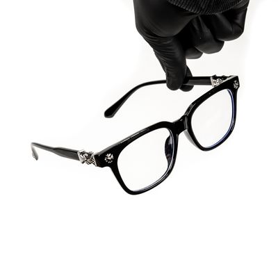 Men Clear Lens Fashion Non-prescription Anti-Blue Light Lens Classic Black Metal Cross Eyeglasses