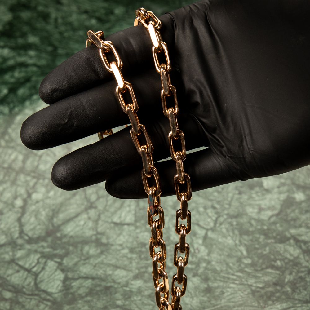 Solid Rose Gold Plated  316 Stainless Steel 8MM Rolo Hermes Chain Necklace