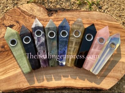 Handmade Crystal Energy Healing Pipes