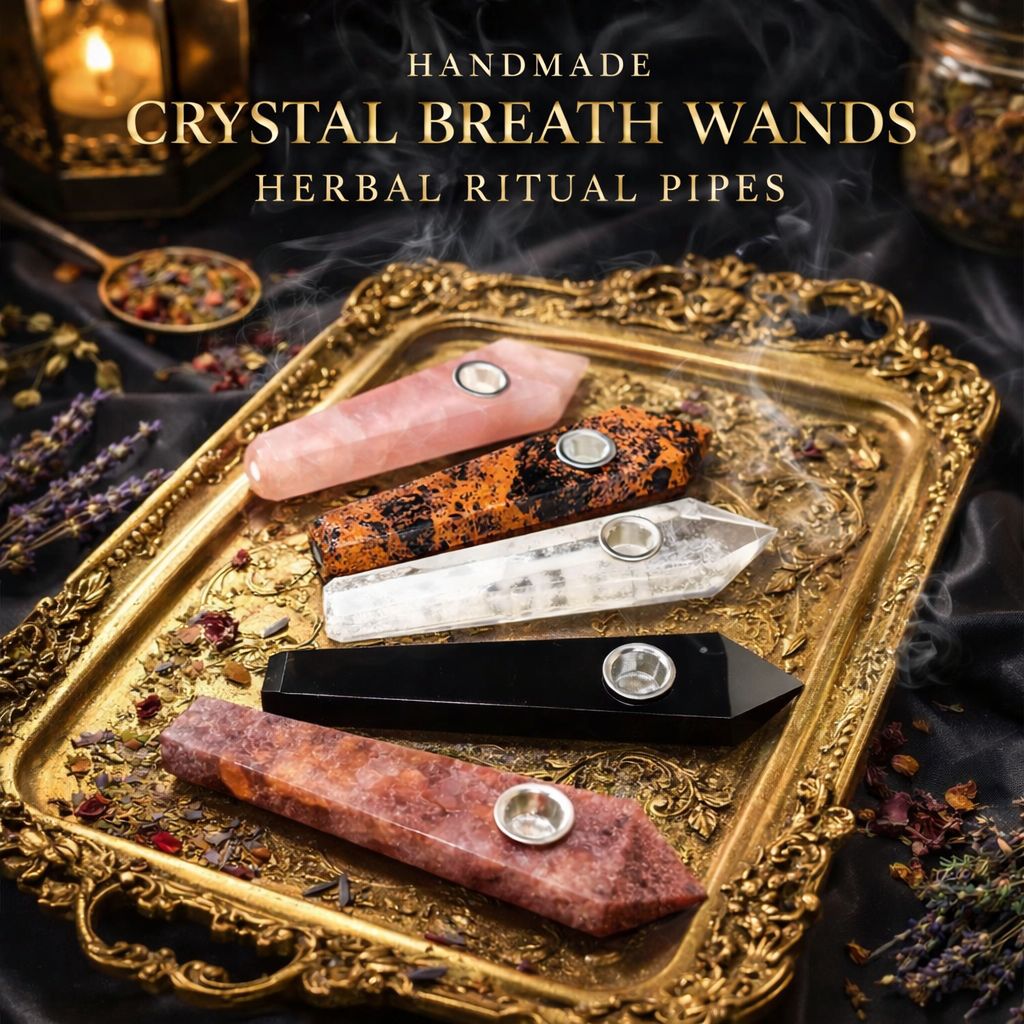 Handmade Crystal Breath Wands *Herbal Ritual Pipes*