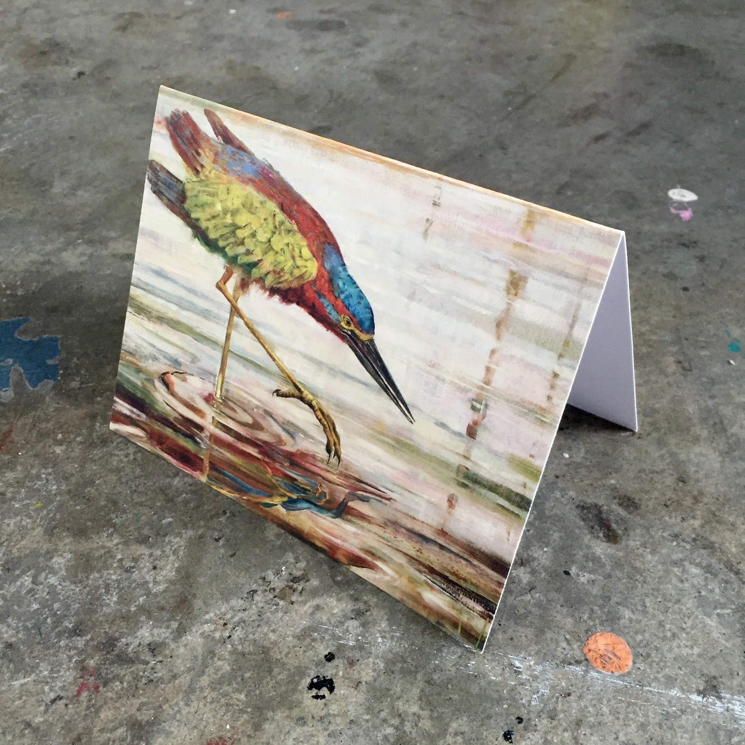 Hunting Heron Notecard Card Set (3) 4x6 folded cards w. envelopes