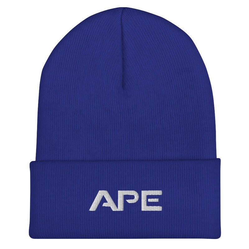 APE Cuffed Beanie White Logo (Multiple Color Options)