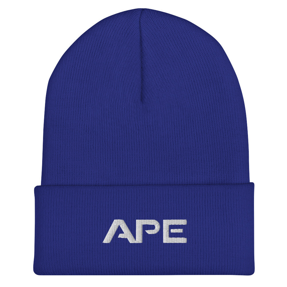 APE Cuffed Beanie White Logo (Multiple Color Options)