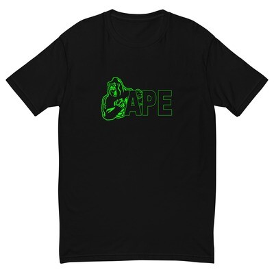 APE T-shirt Green Outline Logo