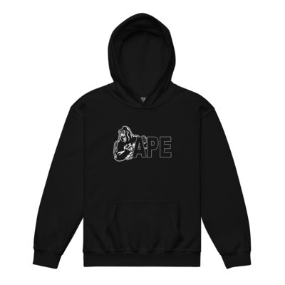APE Youth Hoodie White Outline Logo