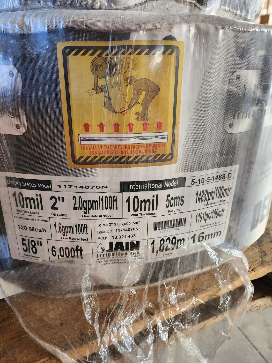 Chapin Twin Wall 5/8" -10MIL - 2" Spacing - 2GPM @10psi- 6,000FT Roll