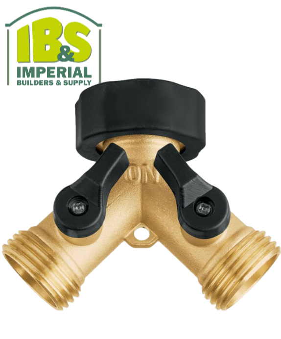 3/4 Brass Hose Wye W/ Shut Off Valves