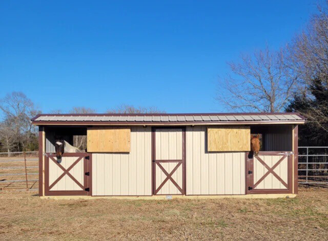 10x30 TWO STALL HORSE BARN. Dutch Doors