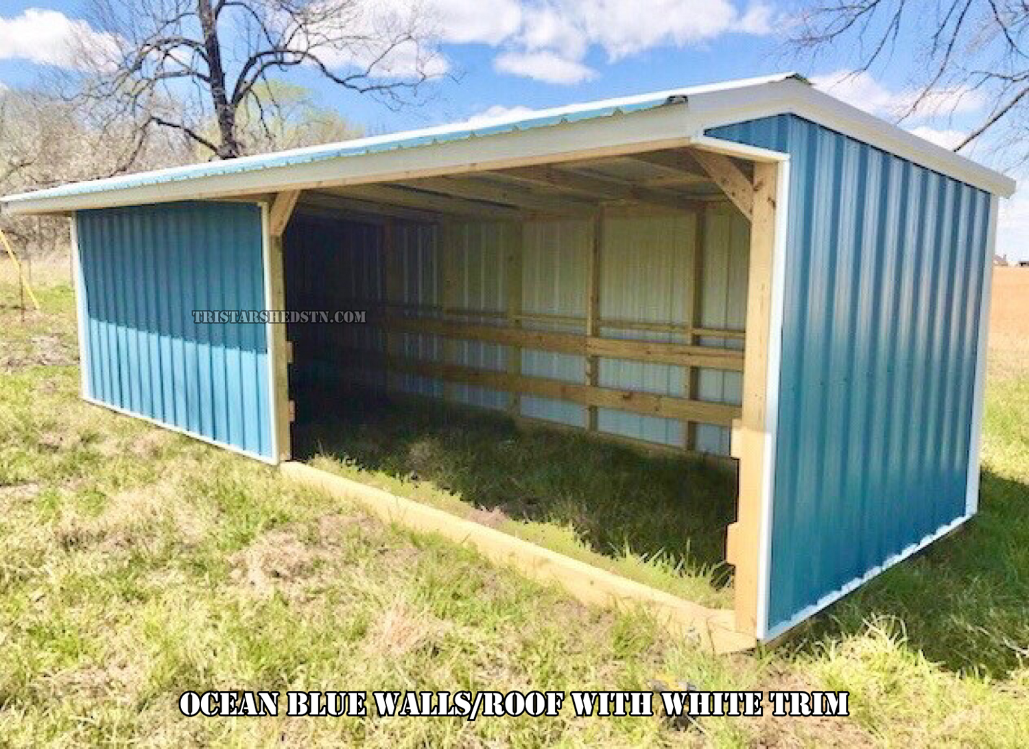 8x20 RUN IN SHED. Half Enclosed