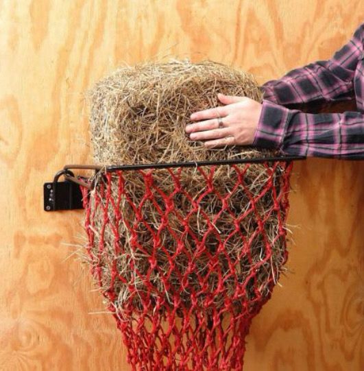Wall Hay Feeder Bag. Installed
