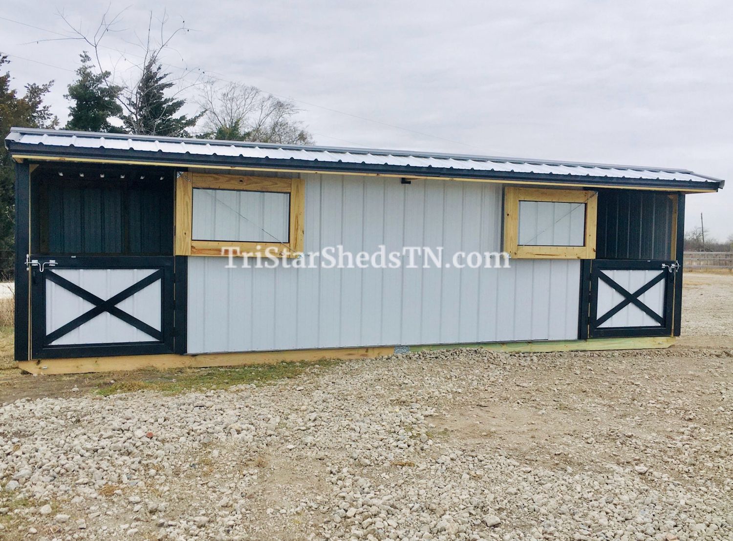 8x24 DELUXE SPLIT ENTRY SHED. Dutch Doors