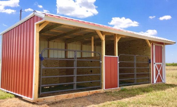 10x24x8 TWO STALL HORSE SHED